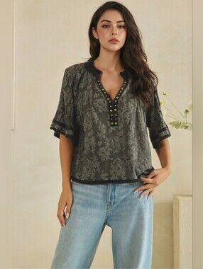 #1769 Oli & Hali Midnight Meadow Mineral Wash Top